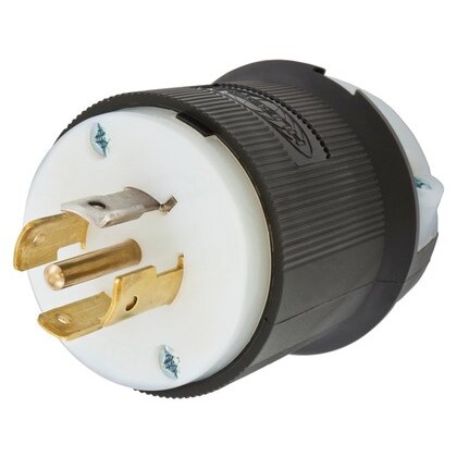 HUBBELL Twist-Lock Plug, 20A, 3PH Y 120/208, 4P5W, Black/White
