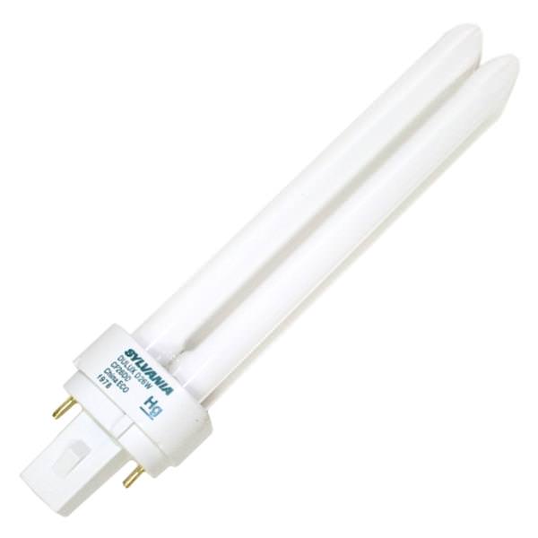 Sylvania Compact Fluorescent Light Bulb (21113) 26 watt - T4 - 2-Pin (G24d-3) Base - 2,700K - Warm White - 800 Series - Double Tube - Dulux D - Ecologic