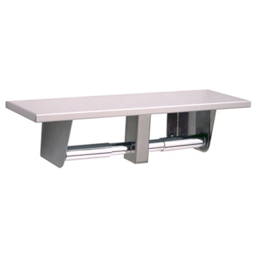 Bobrick B-2840 Surface Mounted Toilet Tissue Dispenser with Shelf