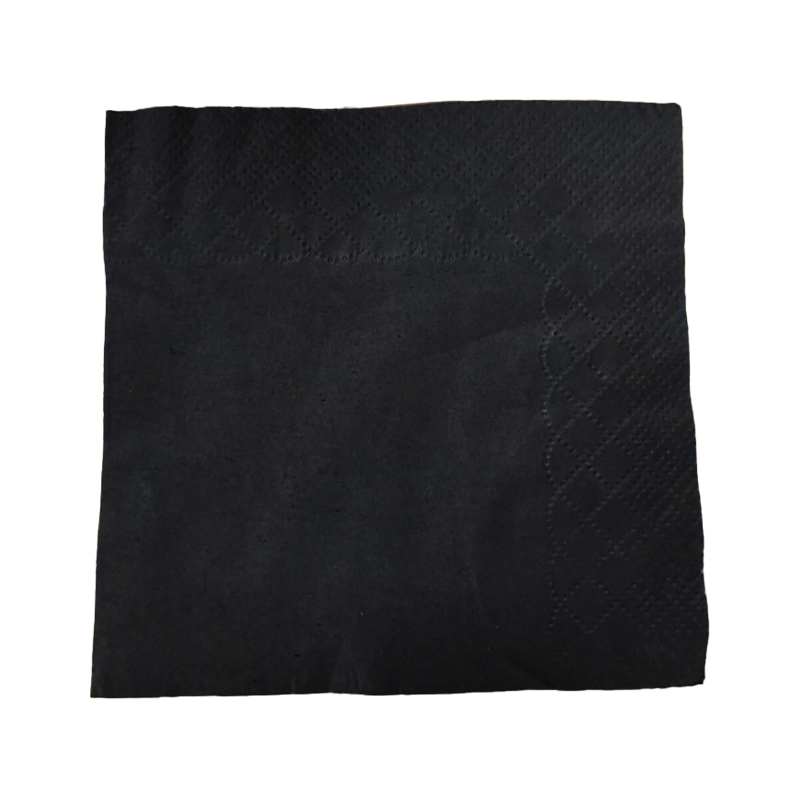 Victoria Bay Beverage Napkins 10x10 In 5x5 In Black Virgin Paper 2ply 1/4 Fold 250 Count/Pack 4 Packs/Case