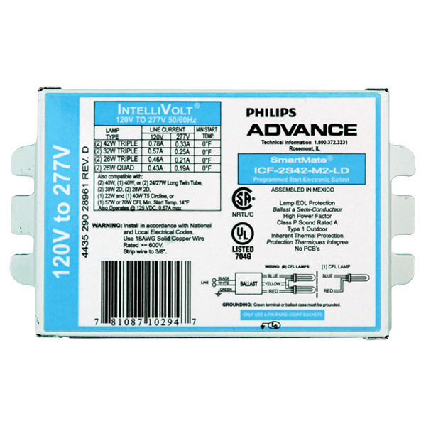 Philips Advance ICF-2S42-M2-LD SmartMate Advance IntelliVolt Ballast