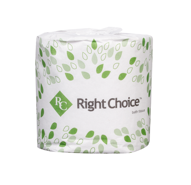 Right Choice™ Paper SBT Toilet Tissue 2-Ply 400-Sheets, White, 4" x 3", 1/CS/96