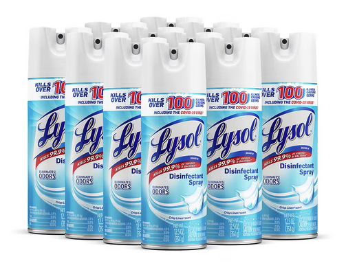 Lysol® Crisp Linen Disinfectant Spray, Clear, 19 oz, 1/CS/12
