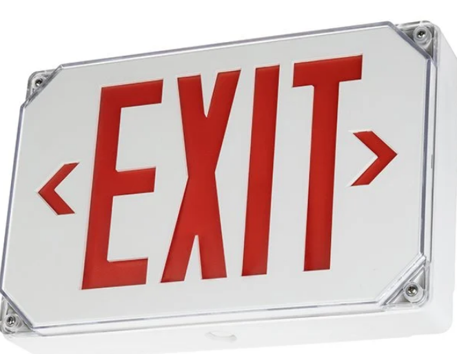 Compact Wet Location Single Face Red Letters Polycarbonate Exit Sign