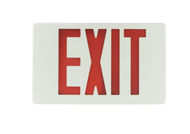 LED Exit Sign Red Lettering 120/277V