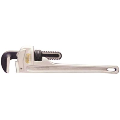 RIDGID 10 in. Aluminum Straight Pipe Wrench for Plumbing, Sturdy Plumbing Pipe Tool with Self Cleaning Threads and Hook Jaws