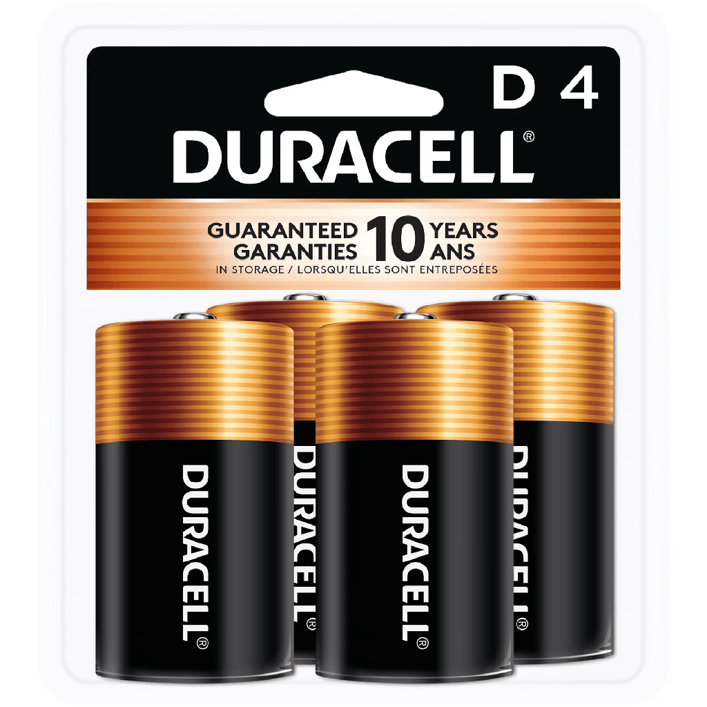 Duracell Coppertop Alkaline D Battery (4-Count Pack)