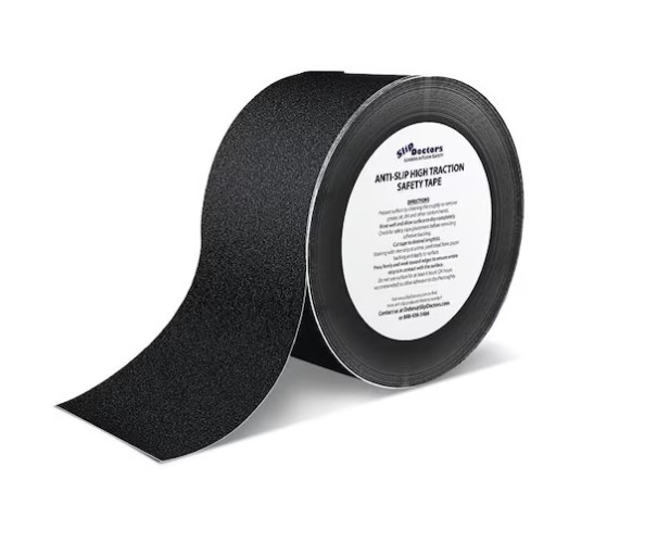 SlipDoctors 3" x 60' Black 60 Grit Anti-Slip Adhesive Safety Tape S-AD-STR3BL