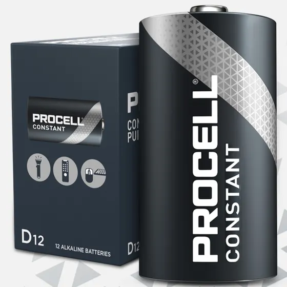 DURACELL Procell Constant D Alkaline Disposable Standard Batteries, 12-Pack