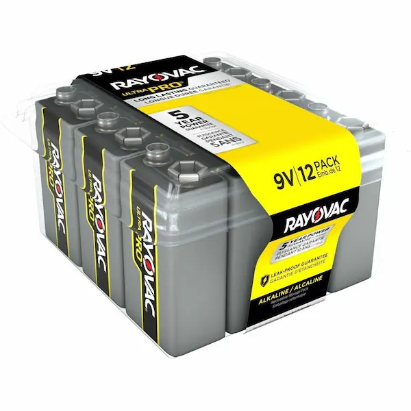 Rayovac UltraPro 9V Alkaline Battery - 12 Pack