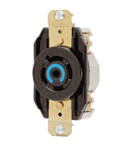 HUBBELL Twist-Lock® Single Flush Receptacle 20A, 3 Phase Y 120/208V AC, 4 Pole, 5 Wire Grounding