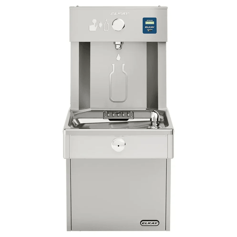 Elkay Filtered Water Cooler with vandal resistant EZH2O Bottle Filling Station, Stainless Steel Cabinet, Vandal Resistant Bubbler, 110-120V