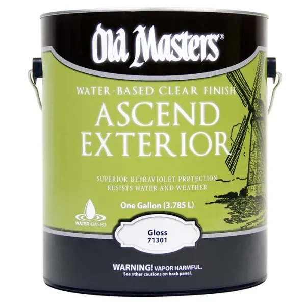 Old Masters Clear Ascend Exterior Water-Based Finish, Gloss 1 GAL