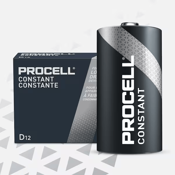 Duracell Procell Constant D Alkaline Battery, 1.5V DC, 12 Pack