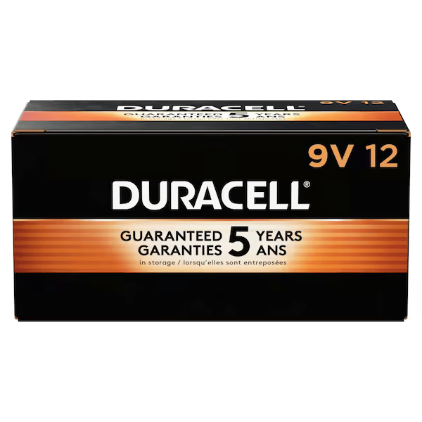 Duracell 9V Batteries Coppertop 12 Pack