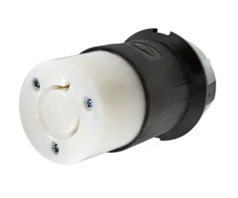 HUBBELL Locking Connector L7-20R, 20 A, 277V AC, 2 Poles, Screw Terminals, L7-20