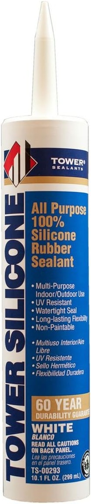 TOWER SEALANTS All Purouse 100% Silicone White 10.1 fl.oz
