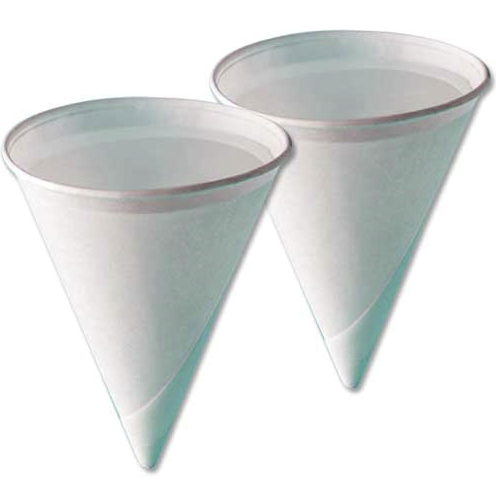 4.5 Oz White Paper Cone Water Cup 25 packs of 200/CASE