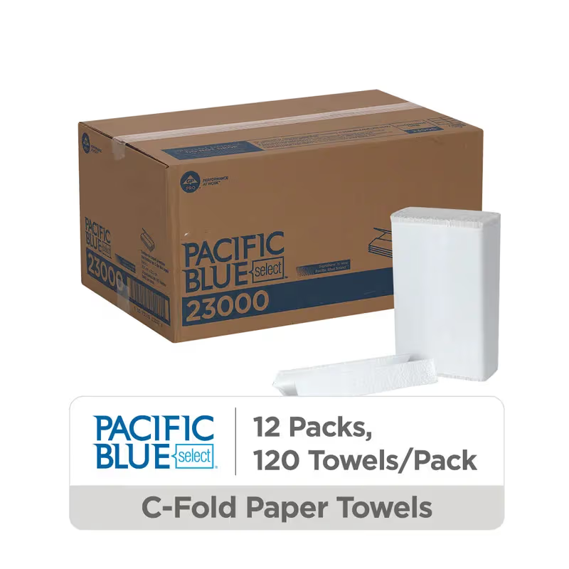 PACIFIC BLUE C-FOLD TWL WHT 2PLY 10.25x13 1440/CASE