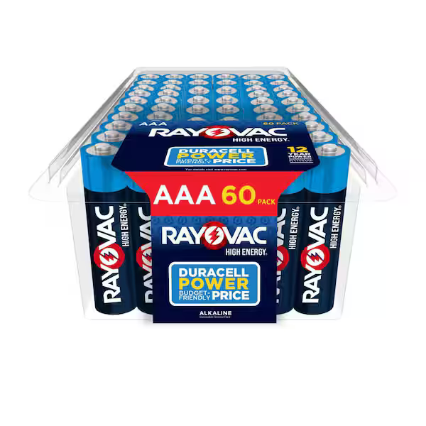 RAYOVAC High Energy AAA Batteries (60-Pack)