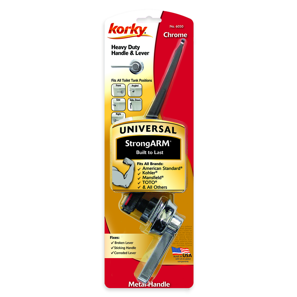 Korky Strong-Arm Handle and Tank Lever Kit, Classic Chrome