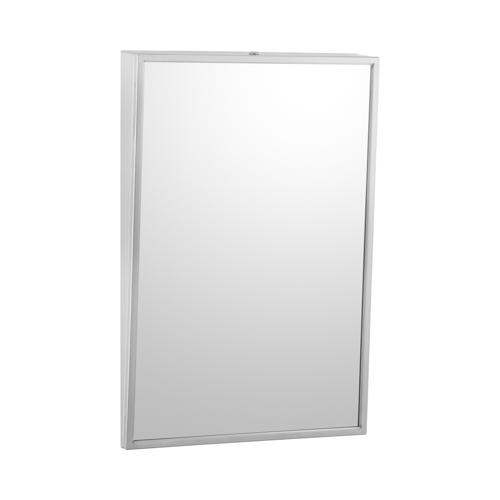Bobrick Welded-Frame Fixed-Position Tilt Mirror, Satin Finish 18"W X 36"H