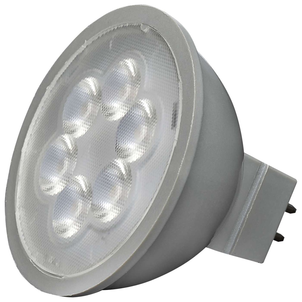 Satco 4.5 Watt MR16 LED, Silver Finish, 3000K, GU5.3 Base, 360 Lumens, 12 Volt