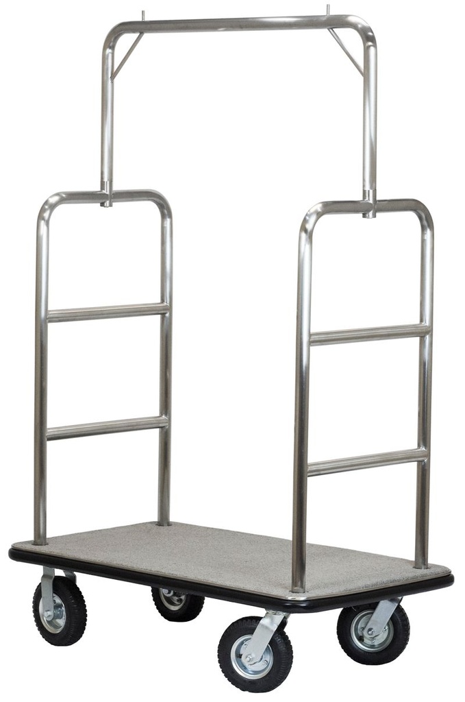 Midtown Series Bellman's Cart; Grey/Black Carpet; 8" pneumatic wheels