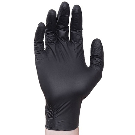 Victoria Bay Black Large Nitrile Gloves Food Contact 3.5MIL 10/100/CS
