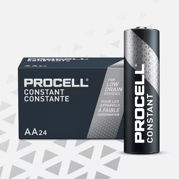 Duracell Procell Constant AA Alkaline Battery, 1.5V DC, 24 Pack