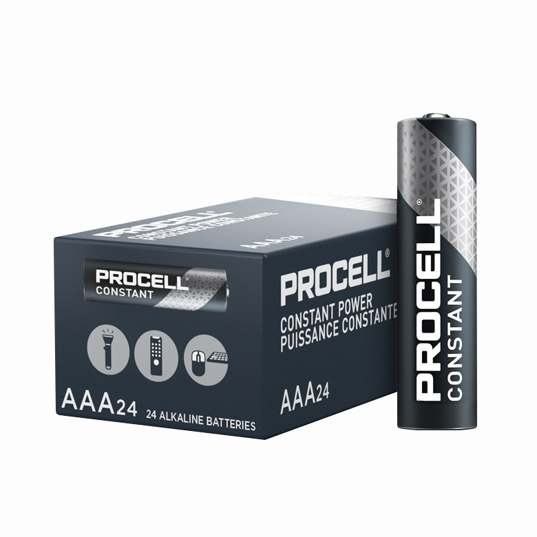 Duracell Procell Constant AAA Alkaline Battery, 1.5V DC, 24 Pack
