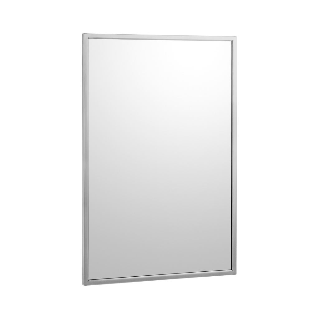 Bobrick Welded-Frame Tempered Glass Mirror, Satin Finish 24"X36" (61 X 91Cm)