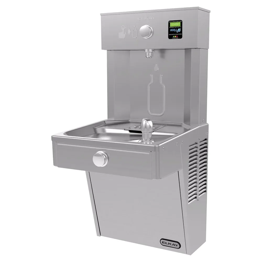 Elkay EZH2O Bottle Filling Station w/ Single Cooler Filtered-8 GPH, Vandal-Resistant Stainless