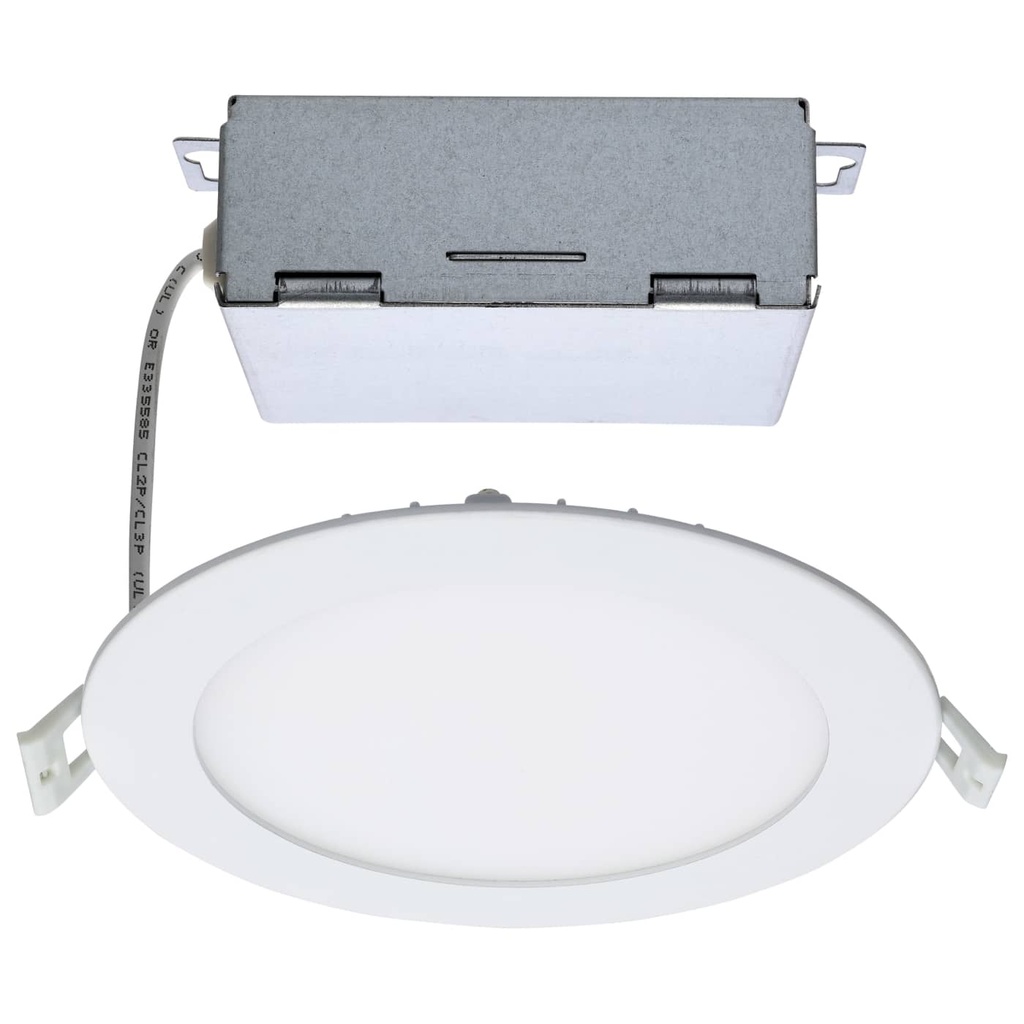 SATCO 12 Watt; LED Direct Wire Downlight; Edge-lit; 6 inch; CCT Selectable; 120 volt; Dimmable