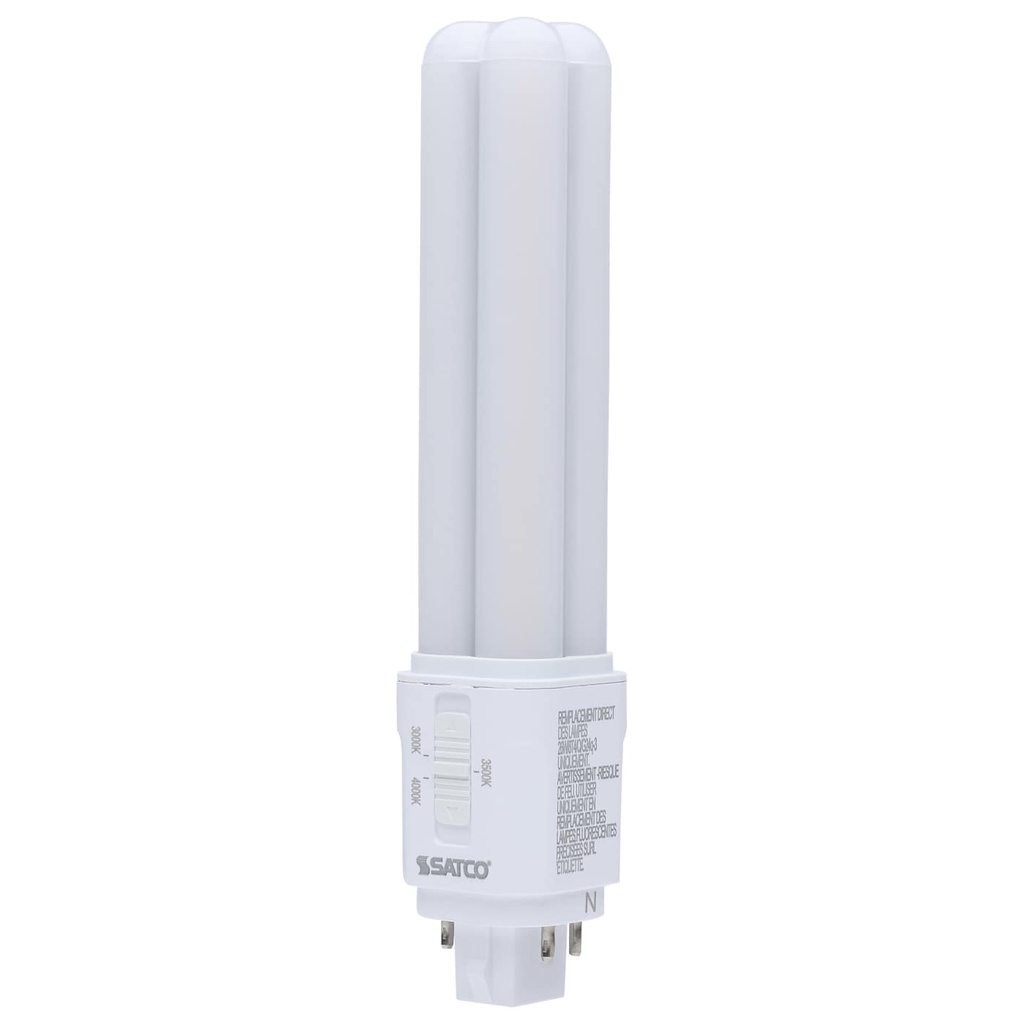 SATCO 9.5 Watt LED PL; 30K/35K/40K CCT Selectable; G24q Base; Type A/B; 120-277 Volt