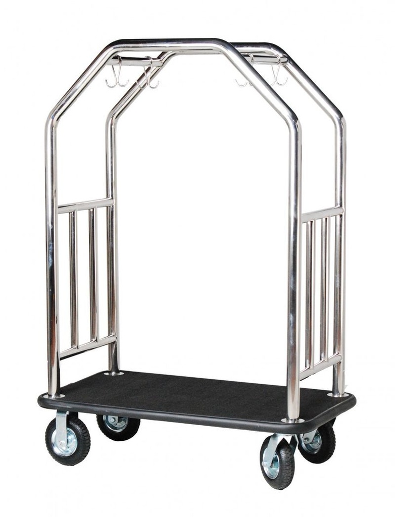 Estate Series Bellman's Cart; Stainless Steel - 8" pneumatic wheels
