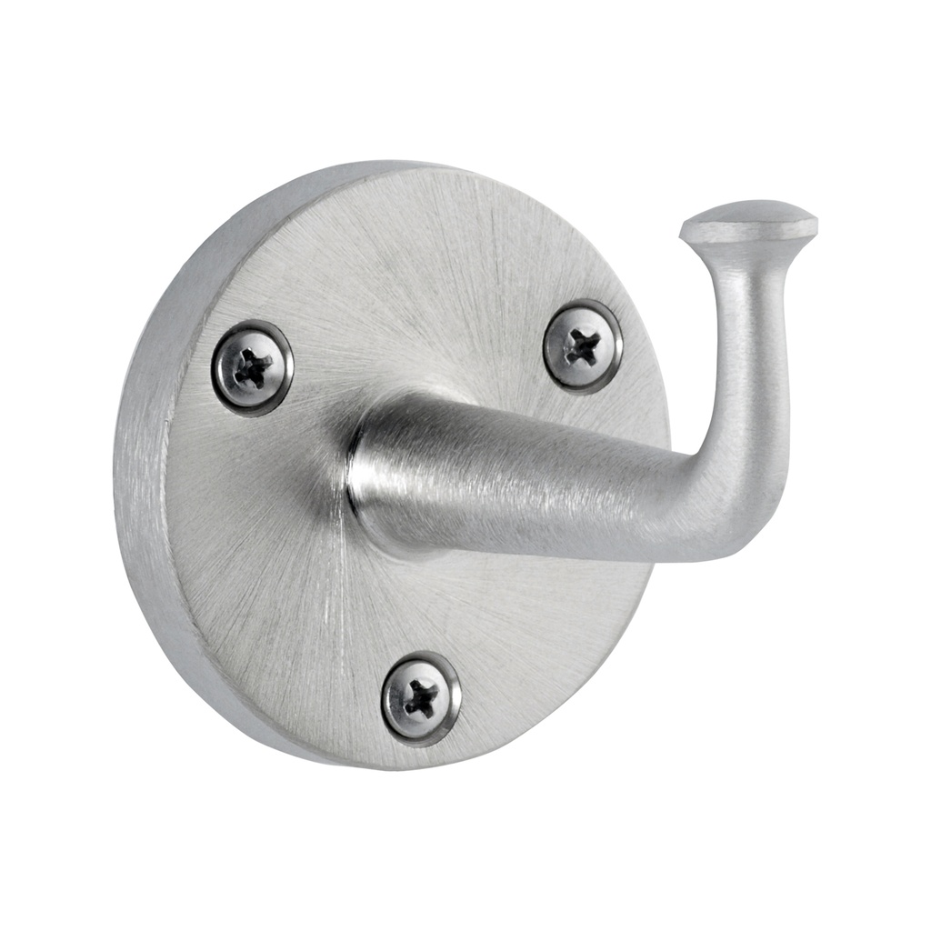 Bobrick Surface-Mounted Heavy-Duty Clothes Hook, Exposed Mounting, Satin Nickel-Plated