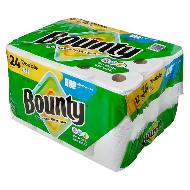 Bounty Select-A-Size Household & Kitchen Roll Paper Towel 11X5.9 IN 2PLY White 82 Count/Roll 12 Rolls/Case