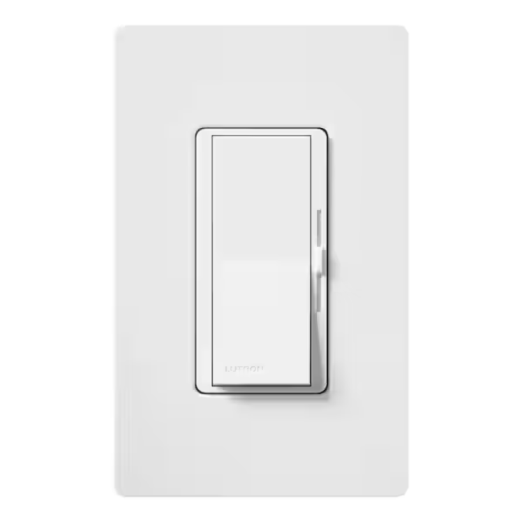 LUTRON Lighting Dimmer, Fluorescent/LED, Hard Wired, 1 Pole, 3-Way, 1 Gang, 120 to 277V AC, White