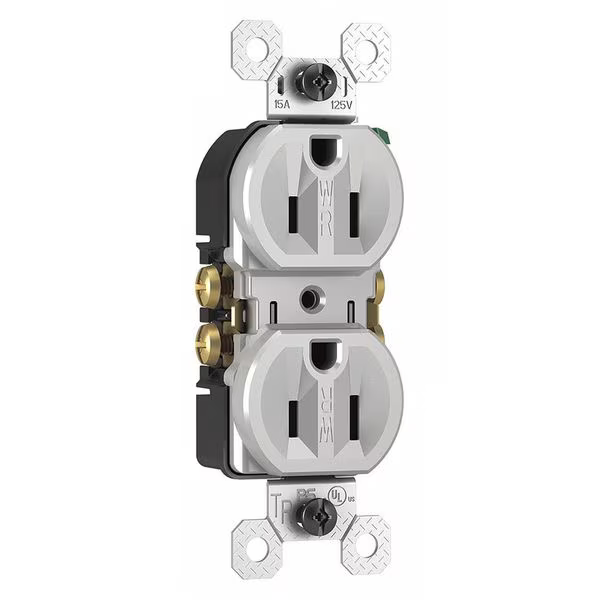 Legrand Trademaster® 15A 125V Weather-Resistant Duplex Receptacle, Gray