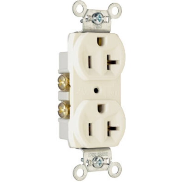 Legrand Duplex Straight Blade Receptacle, 5-20R, 20 A, 125V AC, 2 Pole, 3 Wire, Grounded