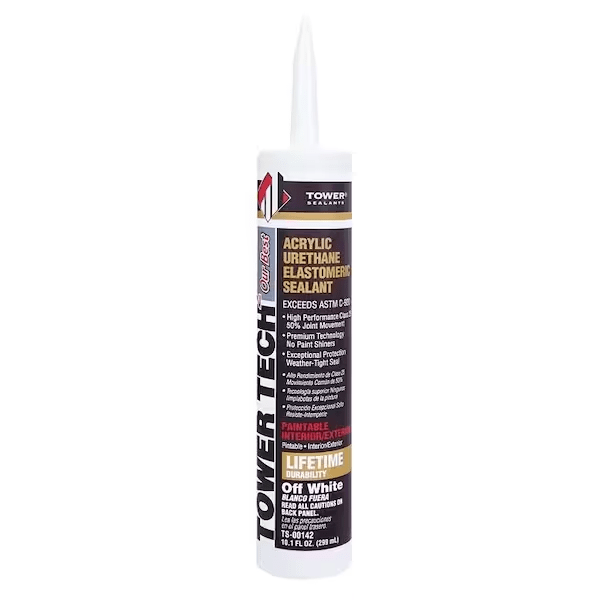 TOWER TECH² Sealant, Off-White, 60 min Curing, -40 to 180 deg F, 10.1 fl-oz Cartridge