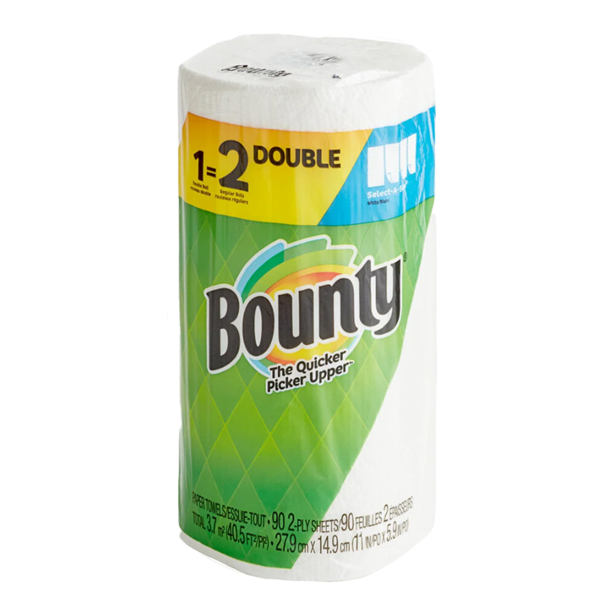 BOUNTY SAS SING DBL ROLL PPR TOWEL 90-SHT WHT 24/CS