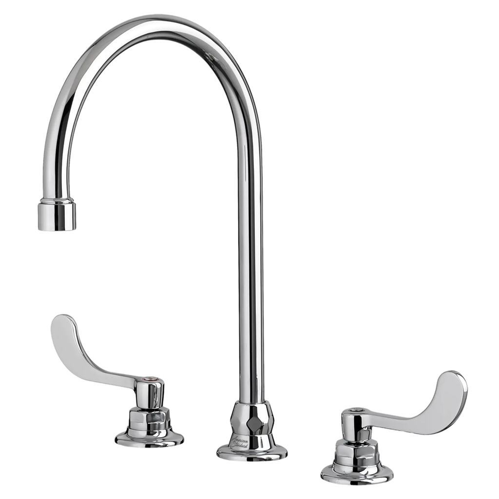 American Standard Monterrey® 8-Inch Widespread 8-inch Reach Gooseneck Faucet With Wrist Blade Handles 1.5 gpm/5.7 Lpm