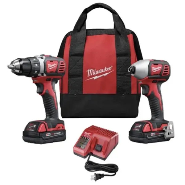 Milwaukee M18 Lithium-Ion Cordless Impact Drill/Driver 2-Piece Combo Kit With Two 1.5ah Batteries, Charger, And Tool Bag