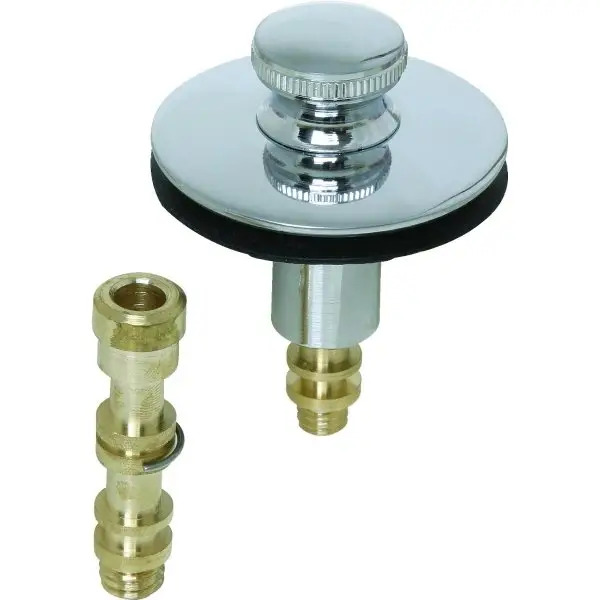 Push-Pull Tub Drain Stopper 5/16" Or 3/8" Threaded Pin Chrome Plated