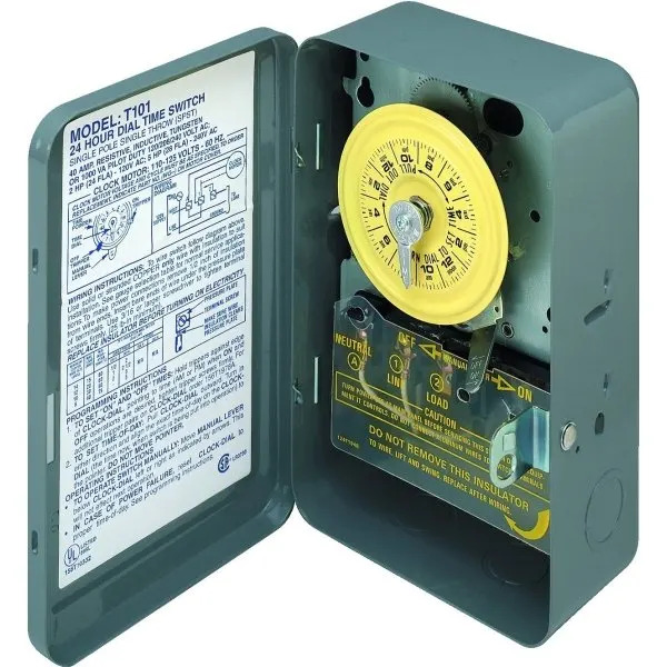 Intermatic 24 Hr 125 Volt 40 Amp Mechanical Timer W/ 2-Pole And 1-Pole Single Throw