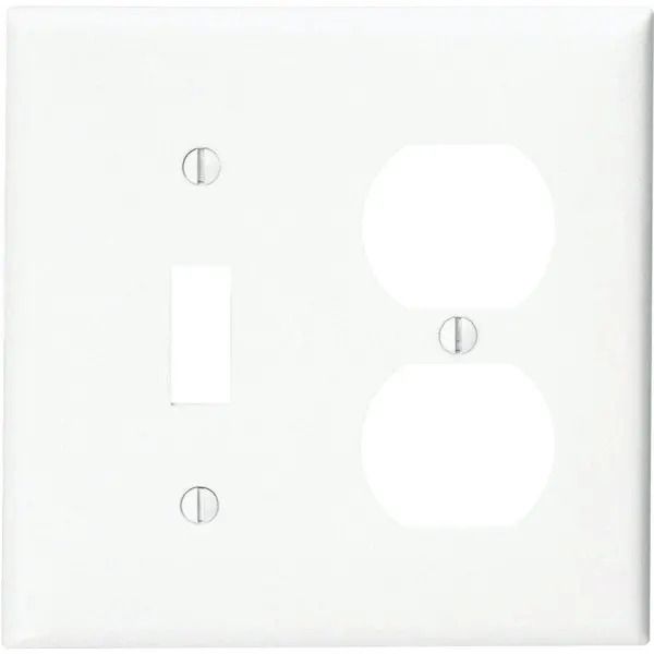 Hubbell 2-Gang Toggle Receptacle Nylon Wall Plate (25-Pack) (White)