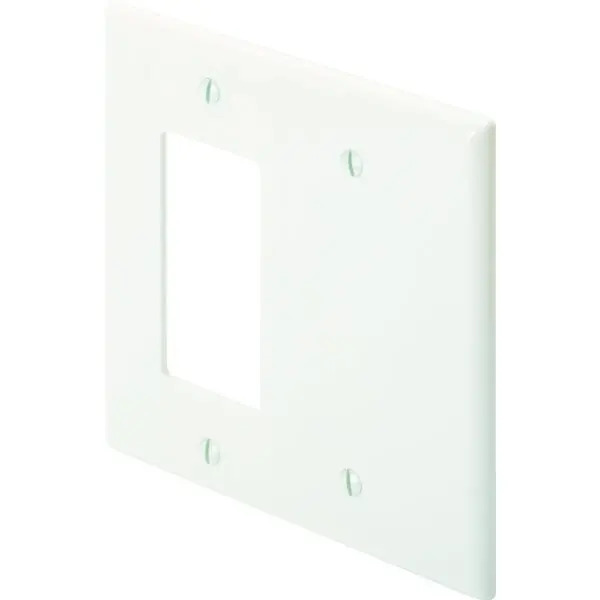 Hubbell 2-Gang Mid-Sized Combination Nylon Wall Plate (White)
