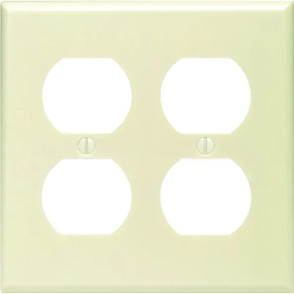 Hubbell 2-Gang Plastic Receptacle Wall Plate (25-Pack) (Ivory)